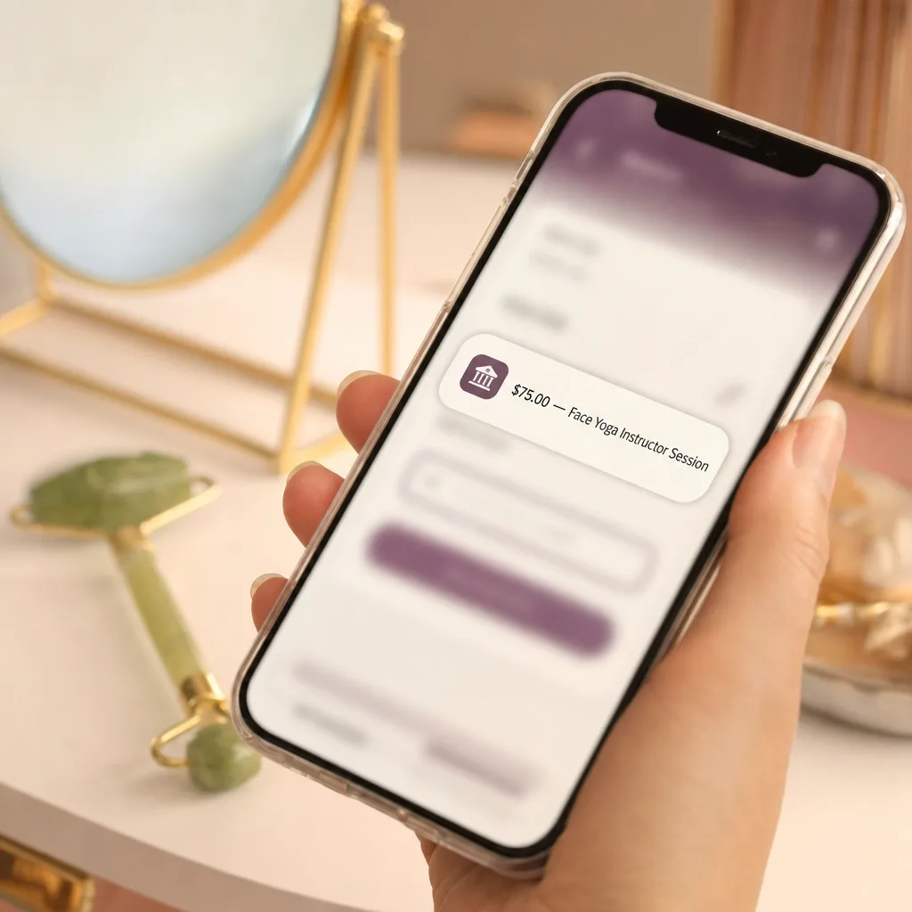 Your first paid session: payment received on the reader's phone